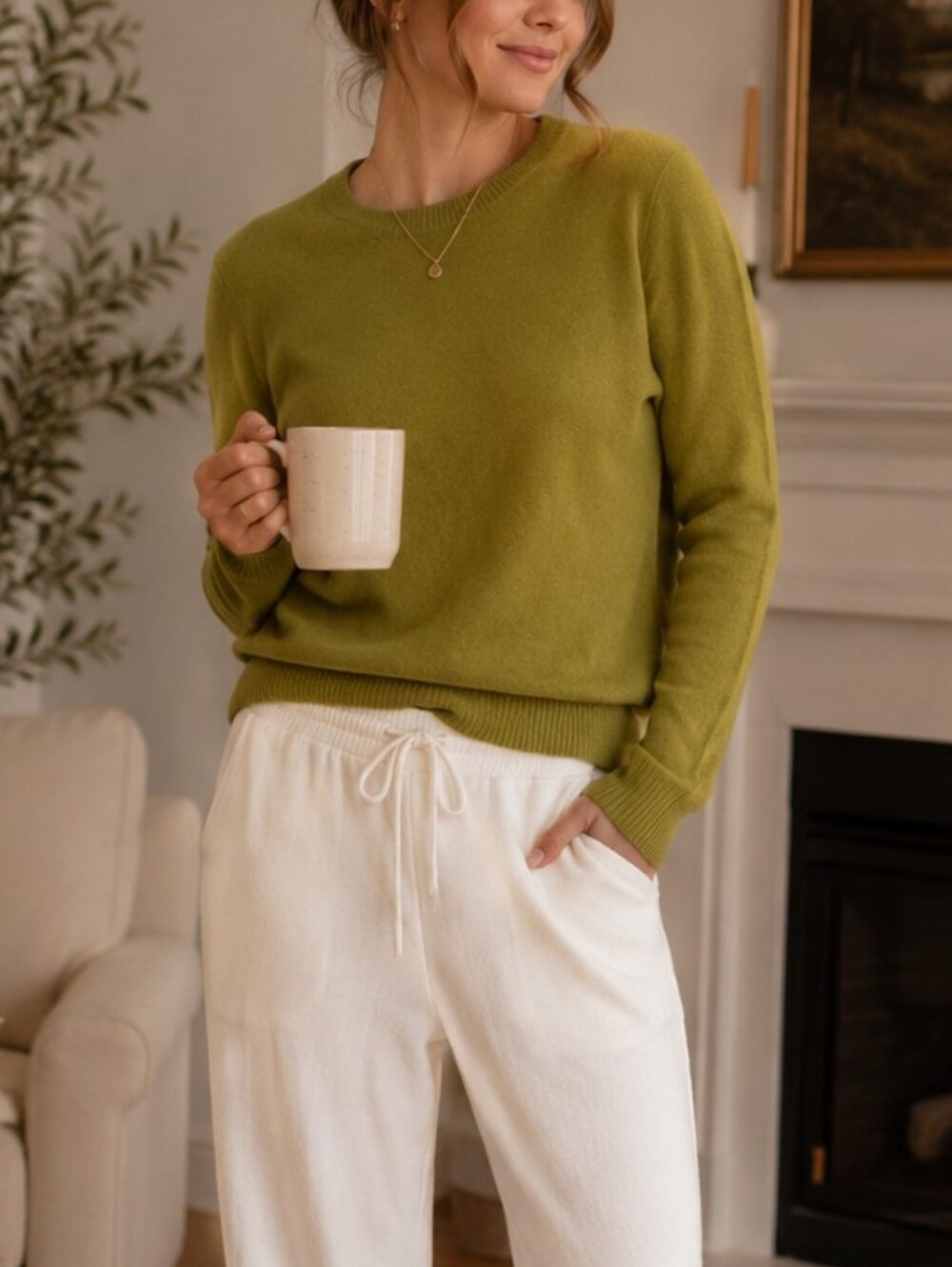 Lord & Taylor 100% Cashmere Crewneck Sweater Size M
